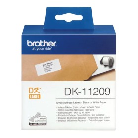 Etiquetas Originais Brother DK11209 62mm x 29mm pré-cortadas de direção pequenas Papel térmico