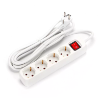 Bloco 4 tomadas Aigostar com Interruptor 1.5M Branco