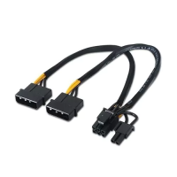 Cabo Alimentação Placa Gráfica Aisens 2x Molex Macho - Molex 6+2 PIN Macho/ 0.2m