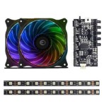  KIT-SLAYER-RGB - KIT 2X FAN RGB + 2X STRIPE RGB + CONTROLADOR RGB
