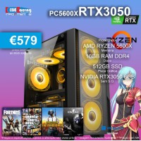 PC Gaming CibeRacing Ryzen 5600X 16GB 512GB RTX3050