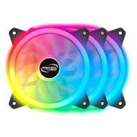 Pack 3 Ventoinhas Fantech Turbine RGB Control 120mm