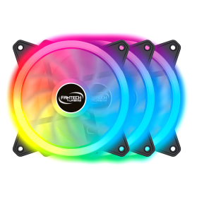 Pack 3 Ventoinhas Fantech Turbine RGB Control 120mm