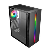 CAIXA MICRO ATX UNYKA ARMOR LUMINA BLACK C/1 FAN 120 ARGB